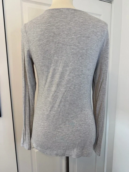 Cache Y2K Sequined Scoop Neck Long Sleeve Top - Pink & Gray - Picture 5 of 13